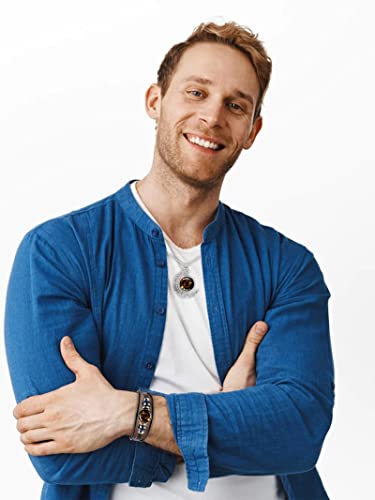 Dcfywl731 Virgo Zodiac Necklace Bracelet Set for Women Men 12 Constellation Moon Pendant Necklace Handmade Woven Zodiac Sign Wrap Bracelet Jewelry Gifts for Birthday Christmas