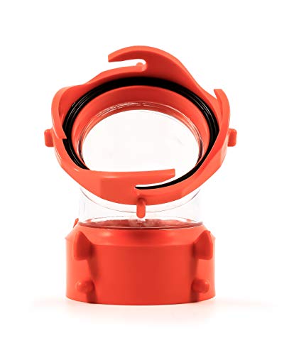 Camco RhinoFLEX Clear 45-Degree Camper/RV Sewer Hose Swivel Fitting - Features a Swivel Lug Fitting & a 4-Prong Bayonet Fitting - Made of Heavy-Duty Resin (39847)