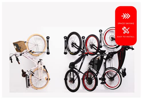 Steadyrack Bike Rack – Swivel Bike Wall Mount for eBikes with Fender, 20”-29” Wheel Diameter eBike Rack, 77lbs Capacity Bicycle Hanger, Easy Lift Design