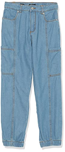 Hudson Jeans Girls' High Rise Cargo Pocket Denim Jean, Rain Wash, 7