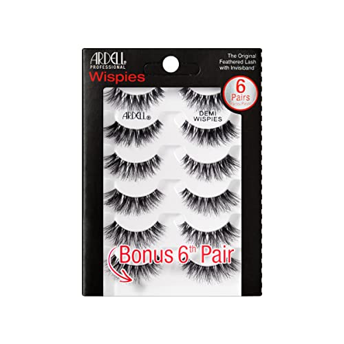 Ardell Demi Wispies False Eyelashes Black, Eye Make-Up Enhancement, Full Volume Strip Lashes - 4 pairs, 1 Pack