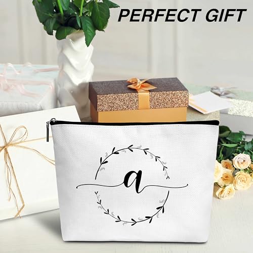 monogram makeup bag Letter Toiletry Pouch Letter W Cosmetic Bag Initial Makeup Bag Wedding Graduation Christmas Birthday Gifts for Teacher Friend Bridesmaids-C23