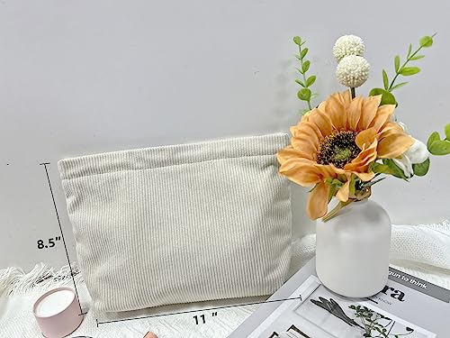 LOIDOU Cosmetic Bag for Women Girls Corduroy Makeup Bag for purse Makeup Organizer Bag Zipper Storage Pouch Travel Essentials