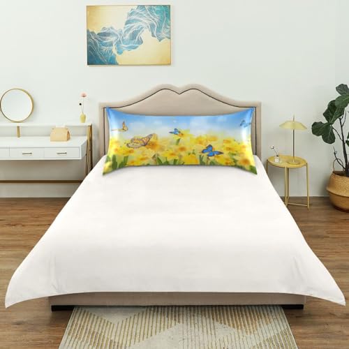 Fall Maple Leaves Satin Pillowcase Silk Pillow Cases for Hair and Skin Autumn Leaf Slipping Body Pillow Cover with Envelope Closur Standard Size 20x26 Pillowcase Decor for Kids Girls Boys Women Men