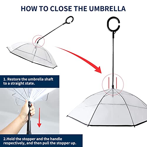 NAMSAN Clear Umbrella for Dogs Small, Doggy Umbrella Leash for Rain Walking, Small Dog Umbrella with Adjustable Leash, Self-Assembly