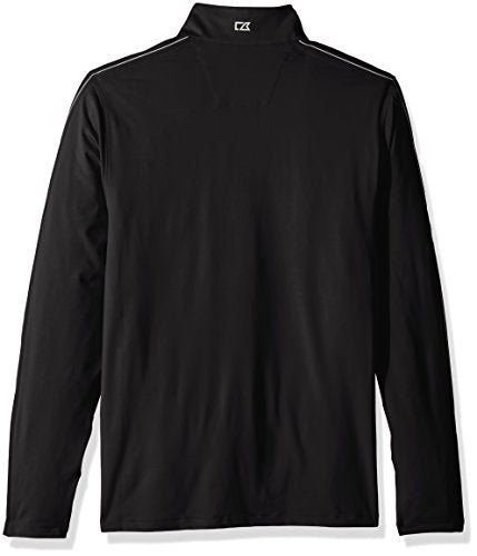 Cutter & Buck Men's Lightweight 50+ UPF Jersey Pennant Sport 3/4 Zip Pullover, Black, Small