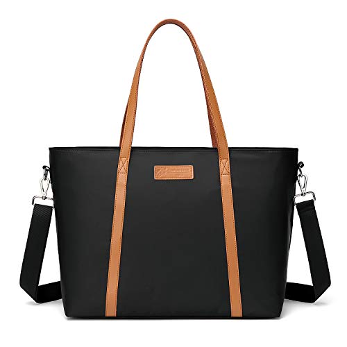 BUG Lightweight Women Laptop Tote Bag for Work, Casual Handbag for Travel Beach College Teacher Black