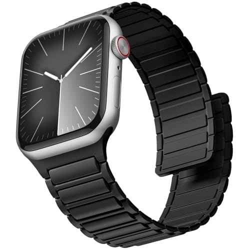 Witzon Magnetic Band Compatible with Apple Watch 40mm 41mm 38mm 42mm 46mm 45mm 44mm Bands for Women Men, Sport Silicone Strap Strong Magnet Link Wristband for iWatch Series 10 9 8 7 6 5 4 3 SE Ultra 2