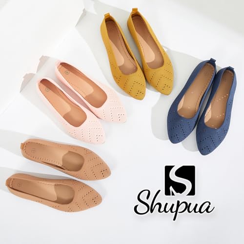 Women’s Flats Shoes Dress Shoes for Women Ballet Flats Dressy Comfortable Pointed Toe Flats Foldable Flats(Beige.us8)