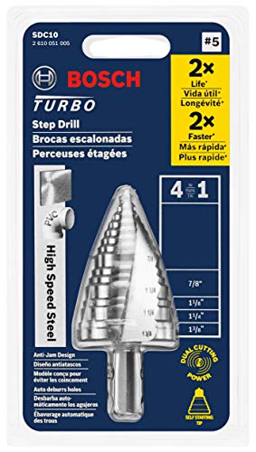 Bosch SDC10 1/4 In. to 1-3/8 In. High-Speed Steel Turbo Step Drill Bit