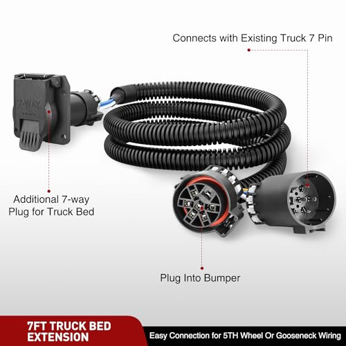 Nilight 4 Way Flat to 7 Way Round Blade Trailer Adapter Wiring Harness 4 Pin to 7 Pin Electrical Connector Wiring Plug Connector with Mounting Bracket for RV Truck Factory Tow Package