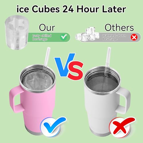 Ice Cube Tray for Stanley Cup, Silicone Ice Mold for Tumbler Cup, Ice Maker for Freezer with Lid, Chilling Whiskey, Cocktail, Coffee