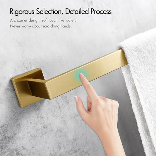 Bagnolux 22 Inch Gold Bathroom Accessories, Gold Towel Rack for Bathroom Wall Mounted Towel Bar, Heavy Duty Modern Brushed Gold Bathroom Towel Holder Wall Single Towel Rod, Brushed Old Gold