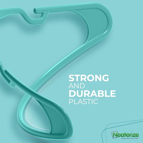 Clothes Hangers Plastic 16 Pack for Adults - Plastic Hangers, The Perfect Coat Hanger and General Space Saving Clothes Hangers for Closet - Percheros Ganchos para Colgar Ropa Hangars - Aqua Hangers