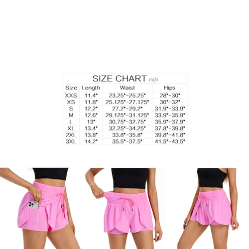 Flowy Womens Running Shorts Gym Yoga Workout Athletic Tennis Golf Skorts Skirts High Waisted with Pockets Butterfly Sweat Spandex Comfy Lounge Pants Cute Trendy Clothes Casual Summer Outfits Red M