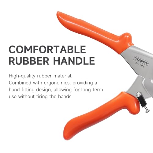 TOWOT Multi Angle Miter Shears, Angle Cutter Adjustable At 45 To 135 Degree With Safety Lock Miter Shears for Crafting, Plastic, PVC & Molding Trim, Angle Cutting Tool Including 2 Spare Blades