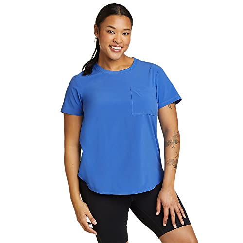 Eddie Bauer Women's Departure Short-Sleeve Pocket T-Shirt, Brilliant Blue, Small