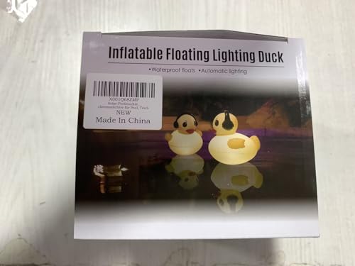 Floating Solar Pool Lights, 16 inch Waterproof Pool Lights that Float, Light up LED Pool Accessories, Glow Duck Pool Light, Inflatable Solar Powered Floating Light for Pools,Pond,Hot tub,Party-2pcs