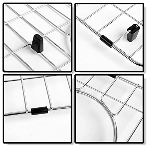 MONSINTA Kitchen Sink Grid and Sink Protectors for Kitchen Sink, Stainless Steel Sink Grids for Bottom of Kitchen Sink, 17 3/4" x 13 11/16" with Rear Drain for Single Sink Bowl, Sink bottom grid
