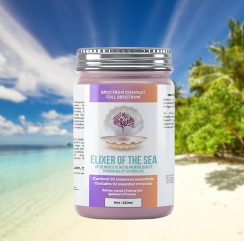 FullSpectrum Sea Moss Gel Made from Carribbean Seamoss Blend of Gold, Green and Purple Seamoss ] Wildcrafted Organic Premium Quality Superfood
