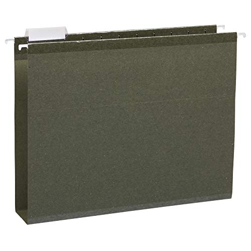 Amazon Basics Hanging File, Box Bottom, Heavy Duty, 2-Inch Expansion, 25-Pack, Letter (8.5" x 11"), Green