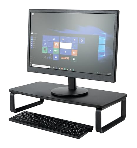 Kensington SmartFit Low Profile Monitor Stand for up to 40lbs Screens, Compact Desktop Stand Riser 3 Height Adjustable, Laptop Stand for Desk, PC Stand, Monitor Riser 9"x3"x11.5" - Black K52785W
