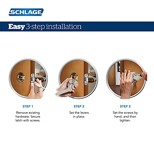 Schlage F170DAV622RMN Davlin Lever with Remsen Trim One Sided Non-Turning Dummy Door Handle, Matte Black