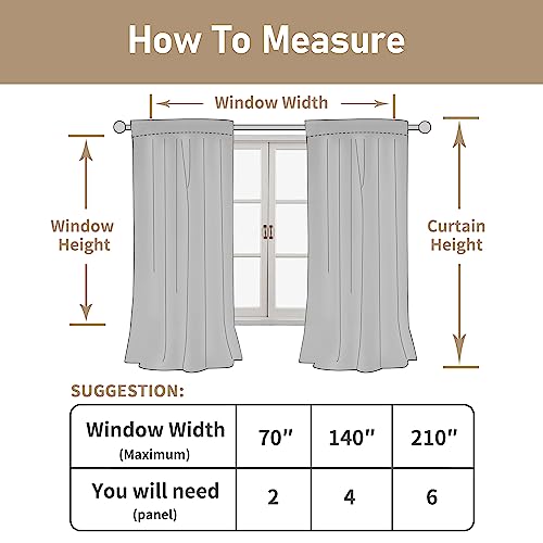 LAMIT Natural Linen Curtains for Bedroom, 84 Inch Faux Linen Textured Light Filtering Drapes Back Tab and Rod Pocket Window Panels for Living Room, Set of 2 Panels, 52 x 84 Inch, Light Grey