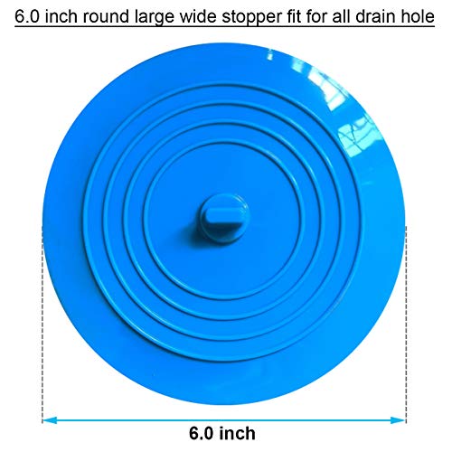 Seatery 2PCS Kitchen Sink Stoppers, Universal Drain Plug, 6.0 Inch Silicone Sink Drain Stopper, Sink Drain Cover, Sink Drain Plug, Sink Water Stopper, Bathtub Stopper