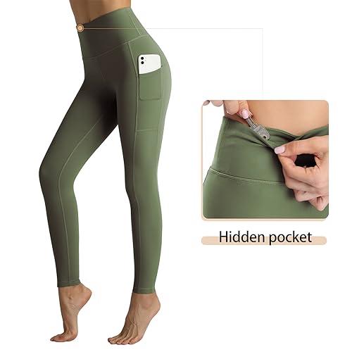 RIMLESS 7 Women's Capri Leggings with Pockets Knee Yoga Capri Pants for Workout P26-Pattern Crack-S