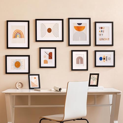 eletecpro 5x7 Picture Frames Set of 10, Picture Frame Collage Wall Decor Display 4x6 Photo with Mat or 5x7 without Mat, Home Decor Gallery Frame for Table Top or Wall Mounting, White