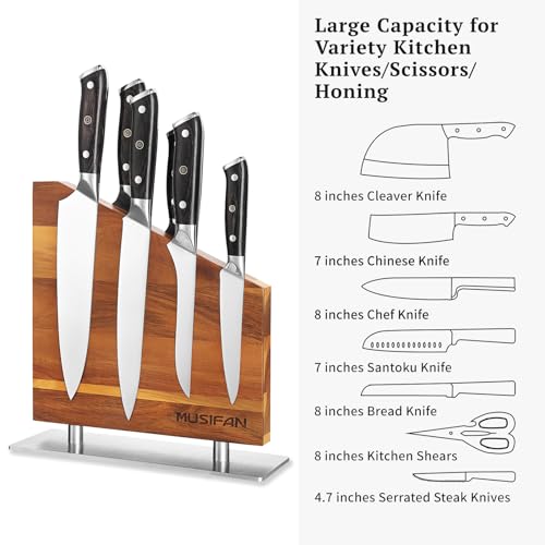 Magnetic Knife Block Without Knives,Magnetic Universal Stands with Strong Enhanced Magnets Strip Kitchen Storage Cutlery Large Organizer ，Knife Holder for Kitchen Organizer