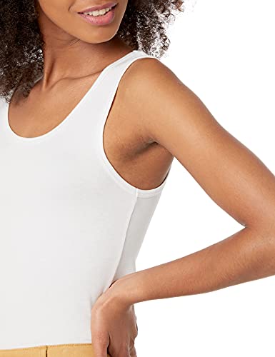 Amazon Essentials Women's Slim-Fit Tank, Pack of 2, White, Medium