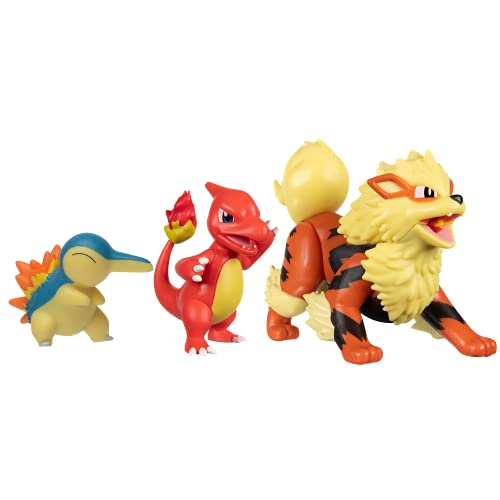 Pokémon Pokémon Battle Figure, Fire Theme with 3 Pack Cyndaquil, Charmeleon, Arcanine - 4.5-inch Arcanine Figure, 3-inch Charmeleon Figure, 2-inch Cyndaquil - Toys for Kids Fans - Amazon Exclusive