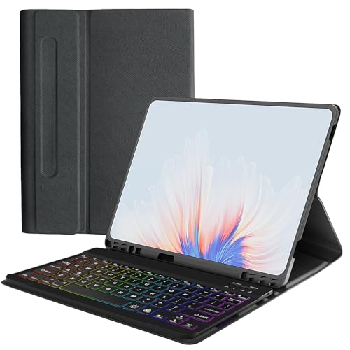 Qoosea for Samsung Galaxy Tab S9 Keyboard Case Wireless with S Pen Holder Bluetooth 7 Colors Backlit Detachable Keyboard for Galaxy Tab S9 11 inch with Magnetically Black
