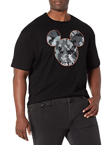 Disney Big Classic Mickeys Camo Men's Tops Short Sleeve Tee Shirt, Black, Large Tall