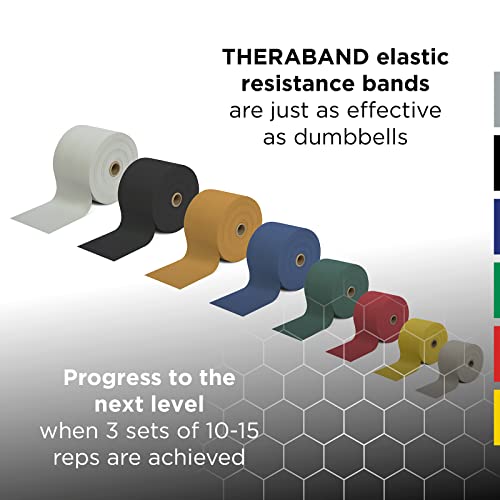 THERABAND Resistance Bands, 6 Yard Roll Professional Latex Elastic Band For Upper & Lower Body, Core Exercise, Physical Therapy, Pilates, Home Workouts, Rehab, Black, Special Heavy, Advanced Level 1