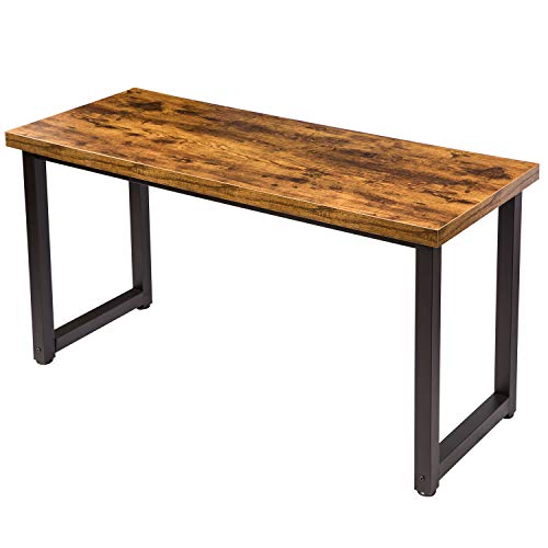 TOPSKY 59" Big Large Computer Office Desk 1.88" Thickness Desktop (Espresso Gray)