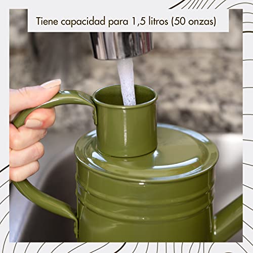 Watering Can for Kids - Play Time or Practical Use - Childs Metal Watering Can - Small Water Can for Boys and Girls, Perfect for Easter Gift -32 oz (Blue)