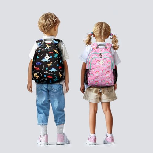 STEAMEDBUN Kids Backpack for Boys 4-6: Boys Backpack - Toddler Preschool Backpack - Dinosaur Backpack for Kids Black