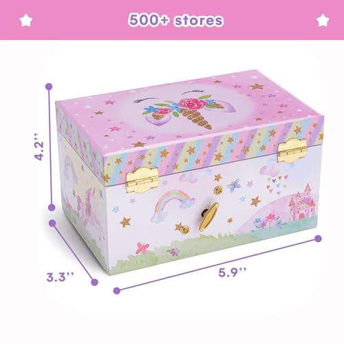 Jewelkeeper Jewelry Box for Girls, Party Unicorn Musical Jewelry Boxes, The Beautiful Dreamer Tune and Spinning Unicorn Doll, Toys for Girls