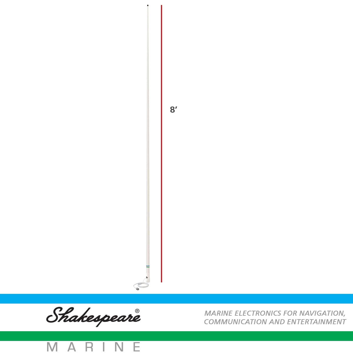 Shakespeare 5206-N White 8' Marine Antenna