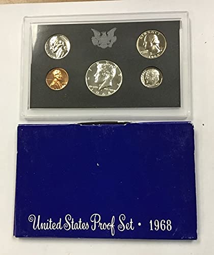 1968 S Set with 40% silver Kennedy half, boxes mostly clean Various US Mint Proof