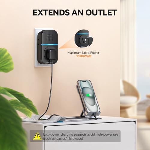 TECKNET Wireless Doorbell, Self-Powered Doorbell, 0-110db Plug-through Wireless Doorbell Ringer for Homes Classroom, IP66 Waterproof 1300ft Door Chime with Extra Socket, 60 Chimes, LED Light