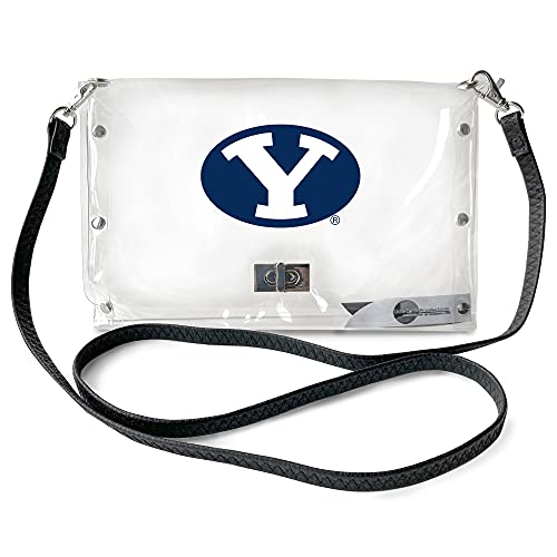 Littlearth Clemson Tigers NCAA Clear Envelope Purse with Black Fashion Strap