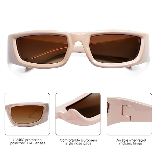 SOJOS Wrap Around Sunglasses Womens Mens,Trendy Retro 90's Shades Y2K Sunnies Gafas de sole SJ2241