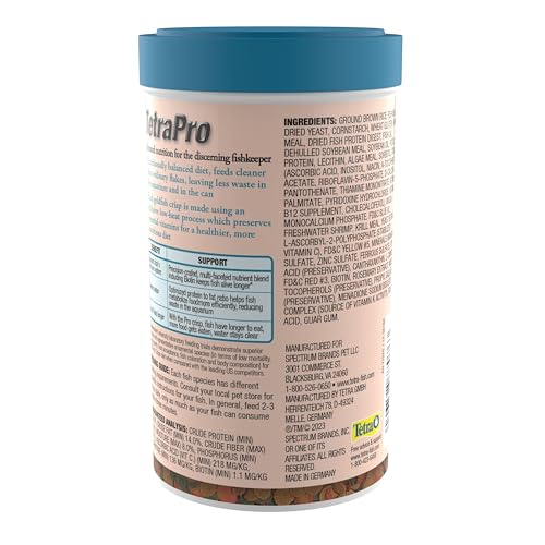 Tetra TetraPro Goldfish Crisps Fish Food, enhanced with biotin for optimal health, 3.03 oz