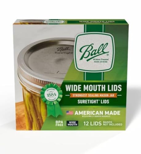 Ball Glass Jars Wide Mouth Lids, 12 Lids
