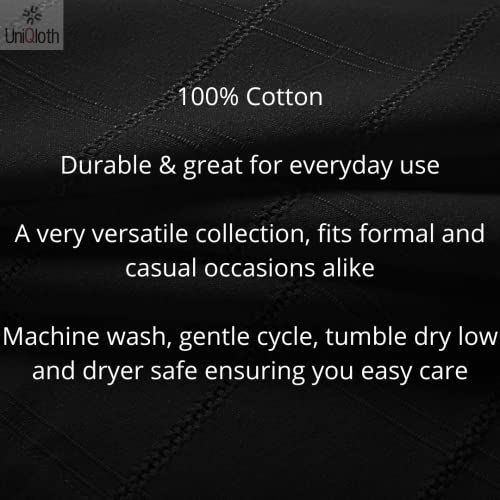 UniQloth Rustic Farmhouse Rectangle Tablecloth Heavy Duty Fabric 100% Cotton - Washable Dining Table Cover - Ideal for Dinner Party Wedding Christmas Holidays Everyday Use Table Linen 52x70 Black