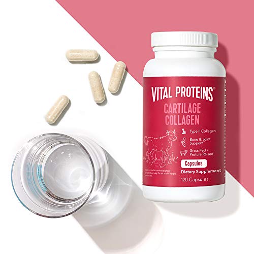 Vital Proteins Cartilage Collagen Pills, Type II Collagen & Chondroitin Sulfate Supplement for Recovery & Healthy Hair, Skin, Nails and Joints - 750 mg Serving with 120 Capsules